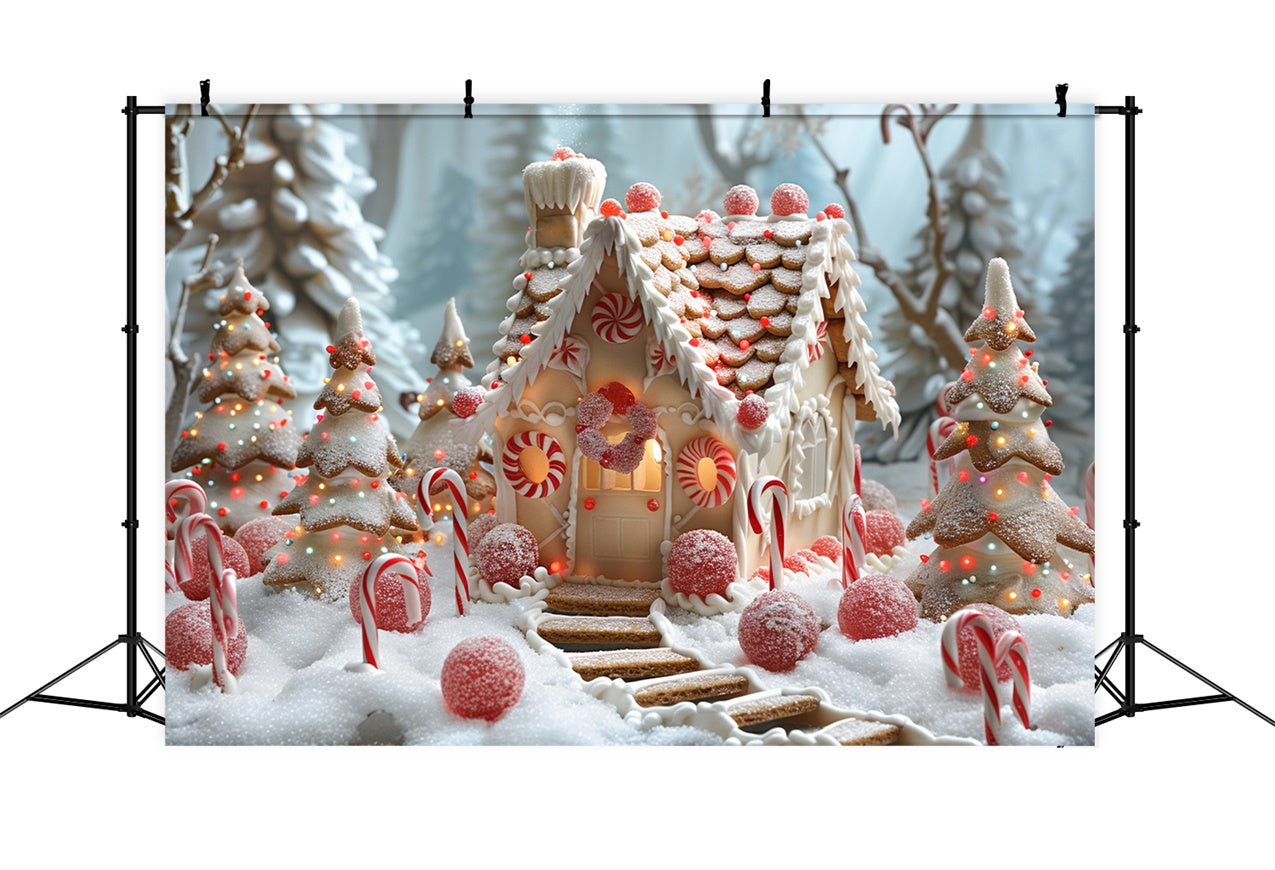 Sfondo Del Villaggio Di Natale Di Sugary Snowy Candyland BRP9-126