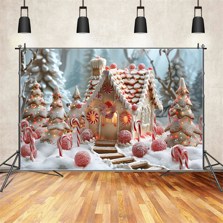 Sfondo Del Villaggio Di Natale Di Sugary Snowy Candyland BRP9-126
