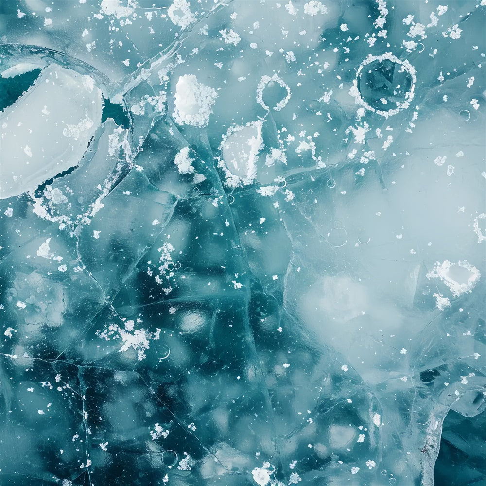 Fondale Per Pavimento In Tessuto Con Superficie Di Ghiaccio Invernale Cristallizzato BRP9-14