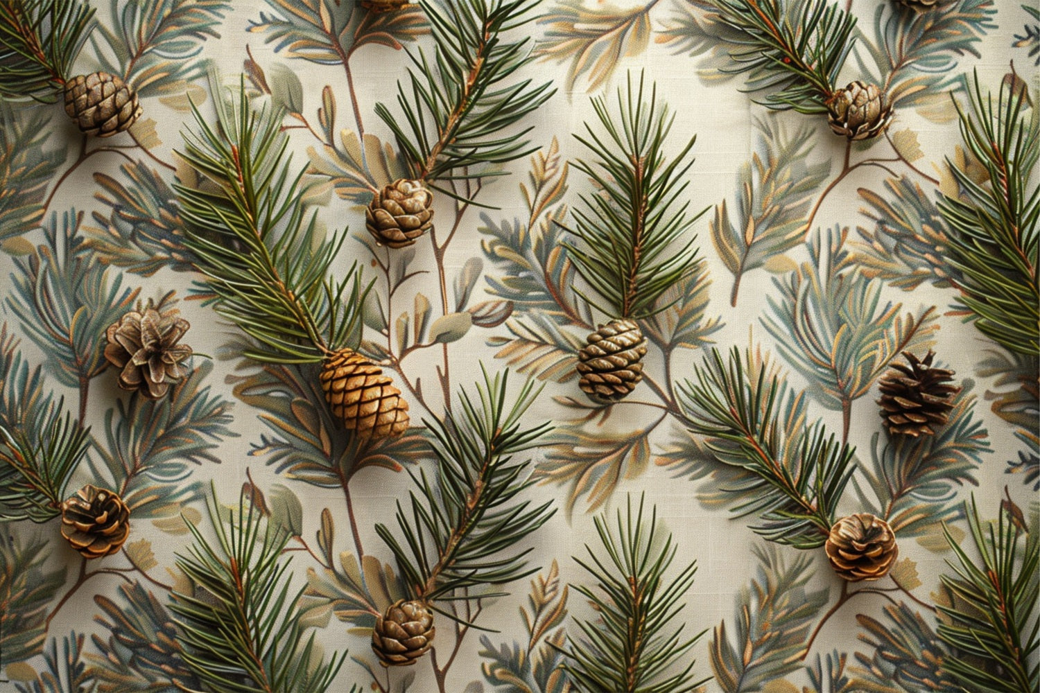 Sfondo Strutturato Con Aghi Di Pino E Pigne Della Foresta BRP9-141