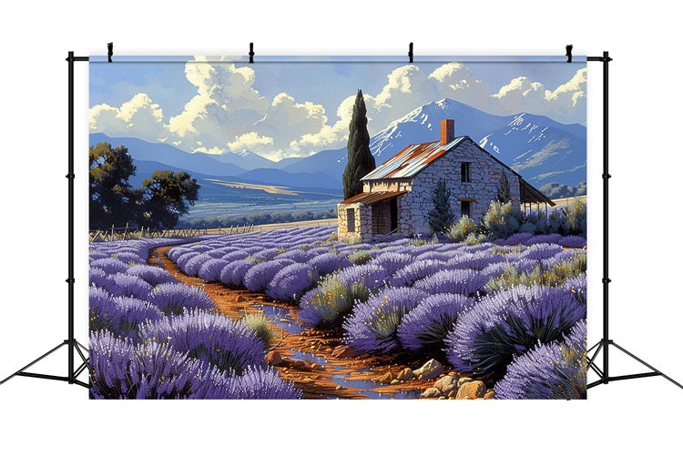 Sfondo Di Infinite File Di Lavanda Scenic Mountain Horizon BRP9-155
