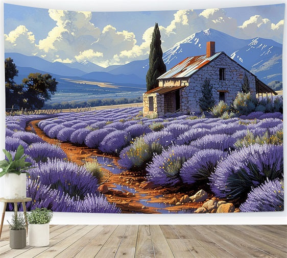 Sfondo Di Infinite File Di Lavanda Scenic Mountain Horizon BRP9-155