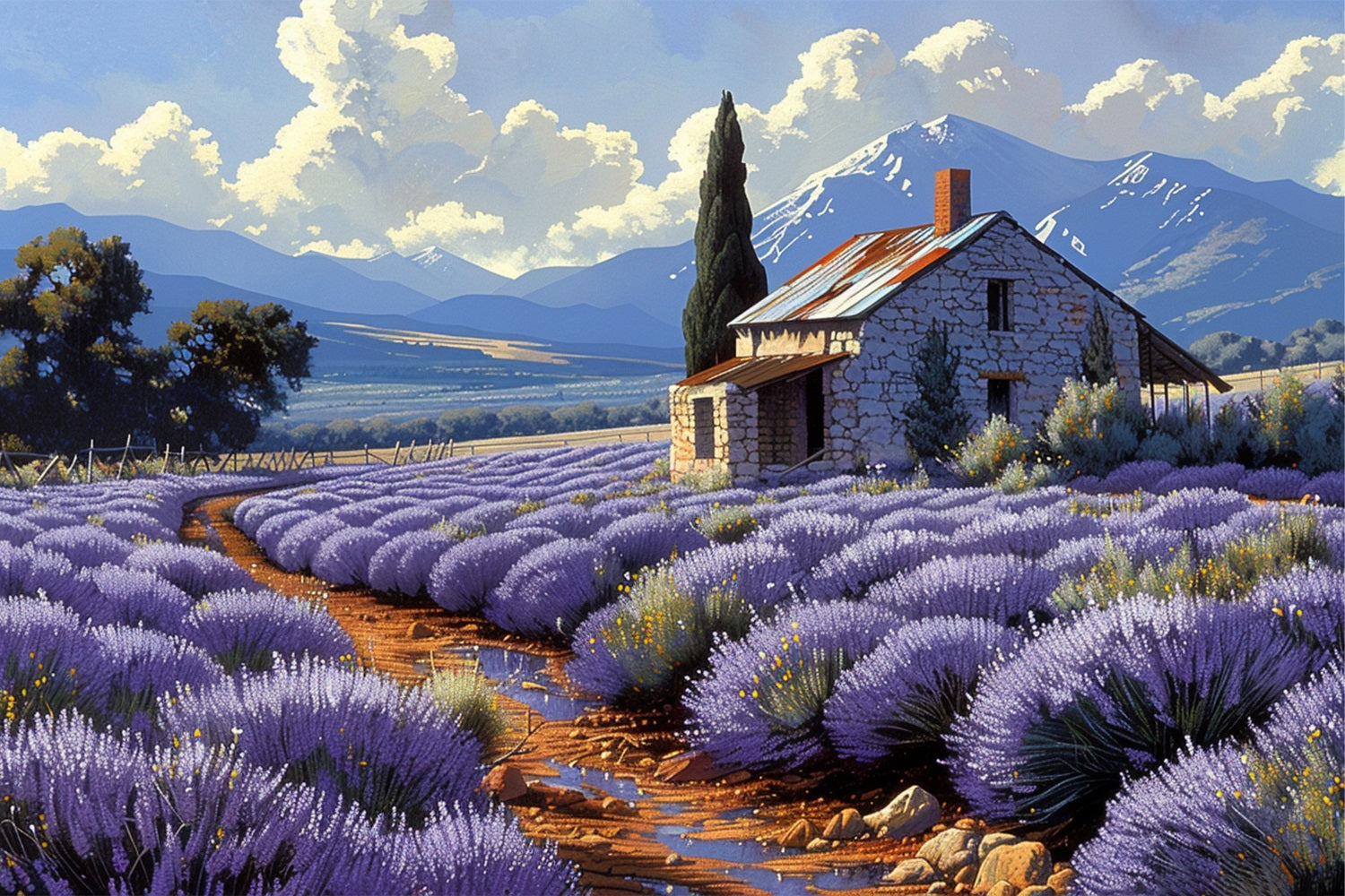 Sfondo Di Infinite File Di Lavanda Scenic Mountain Horizon BRP9-155