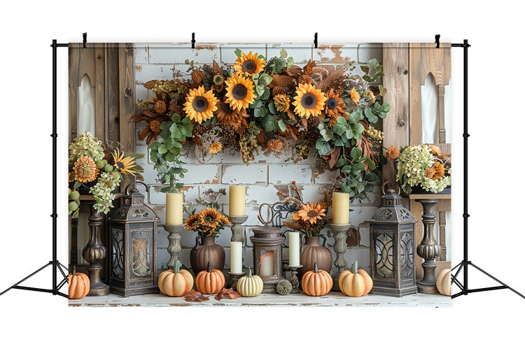 Calde Candele Autunnali Decorazioni Con Accenti Di Girasole BRP9-159