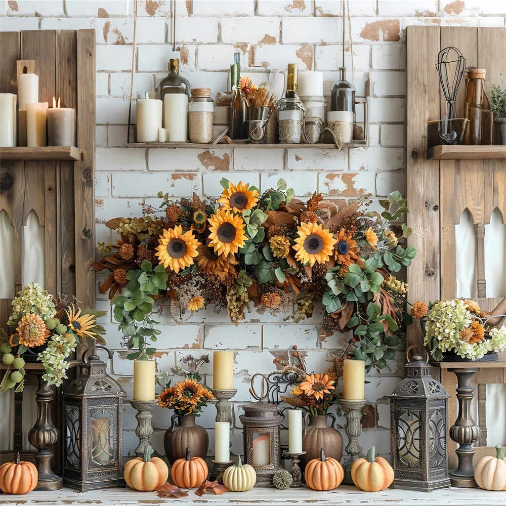 Calde Candele Autunnali Decorazioni Con Accenti Di Girasole BRP9-159