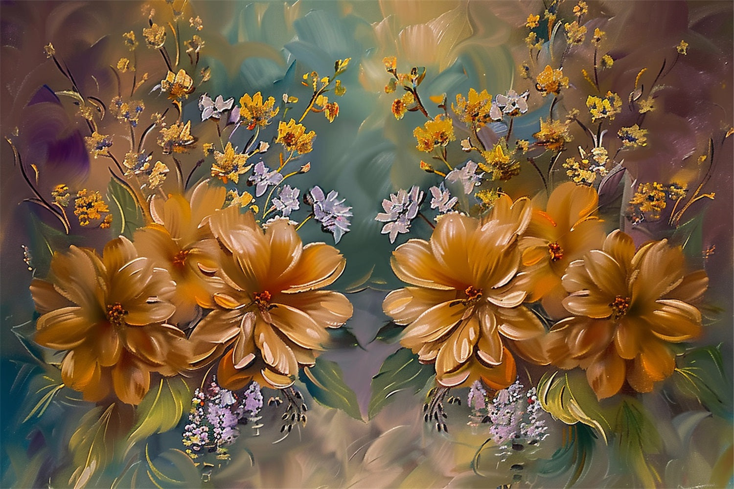 I Fiori Autunnali Sbocciano Disegno Astratto Di Arte Autunnale BRP9-161