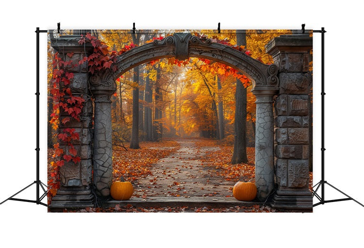 Sfondo Mistico Del Fogliame Dorato Dell'Arco Autunnale BRP9-207