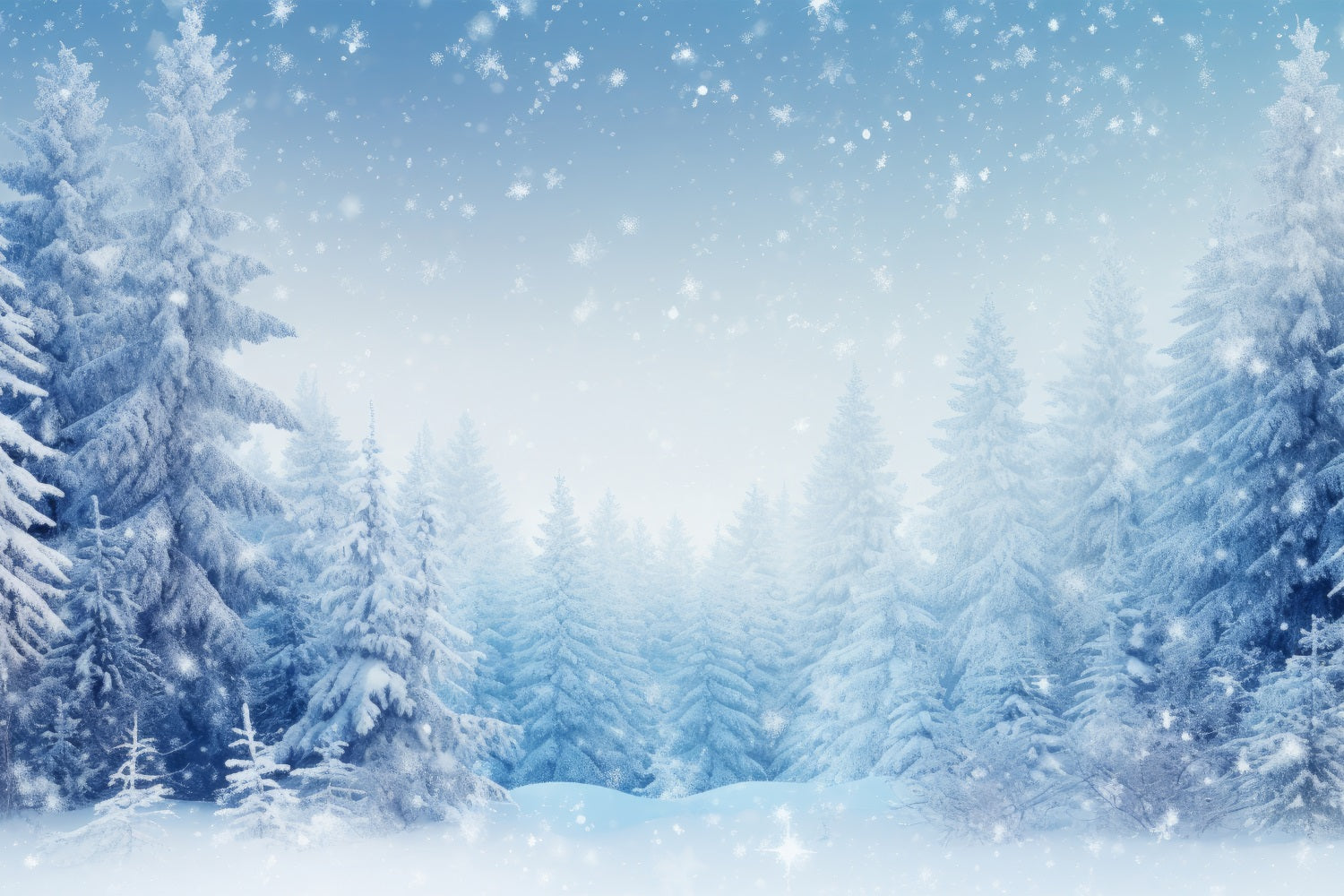 I Fiocchi Di Neve Cadono Sullo Sfondo Della Foresta Invernale Pacifica BRP9-218