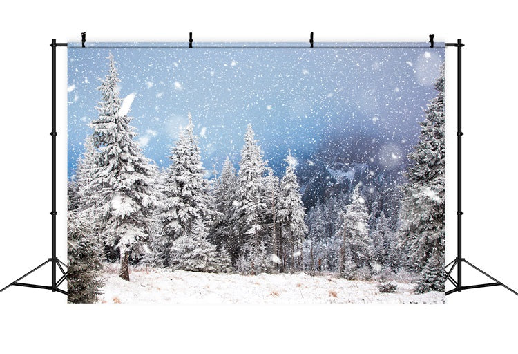 Sfondo Fotografico Nevicata Invernale Pineta BRP9-230