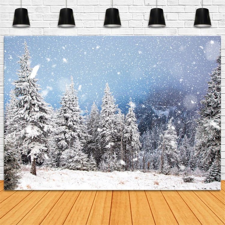 Sfondo Fotografico Nevicata Invernale Pineta BRP9-230