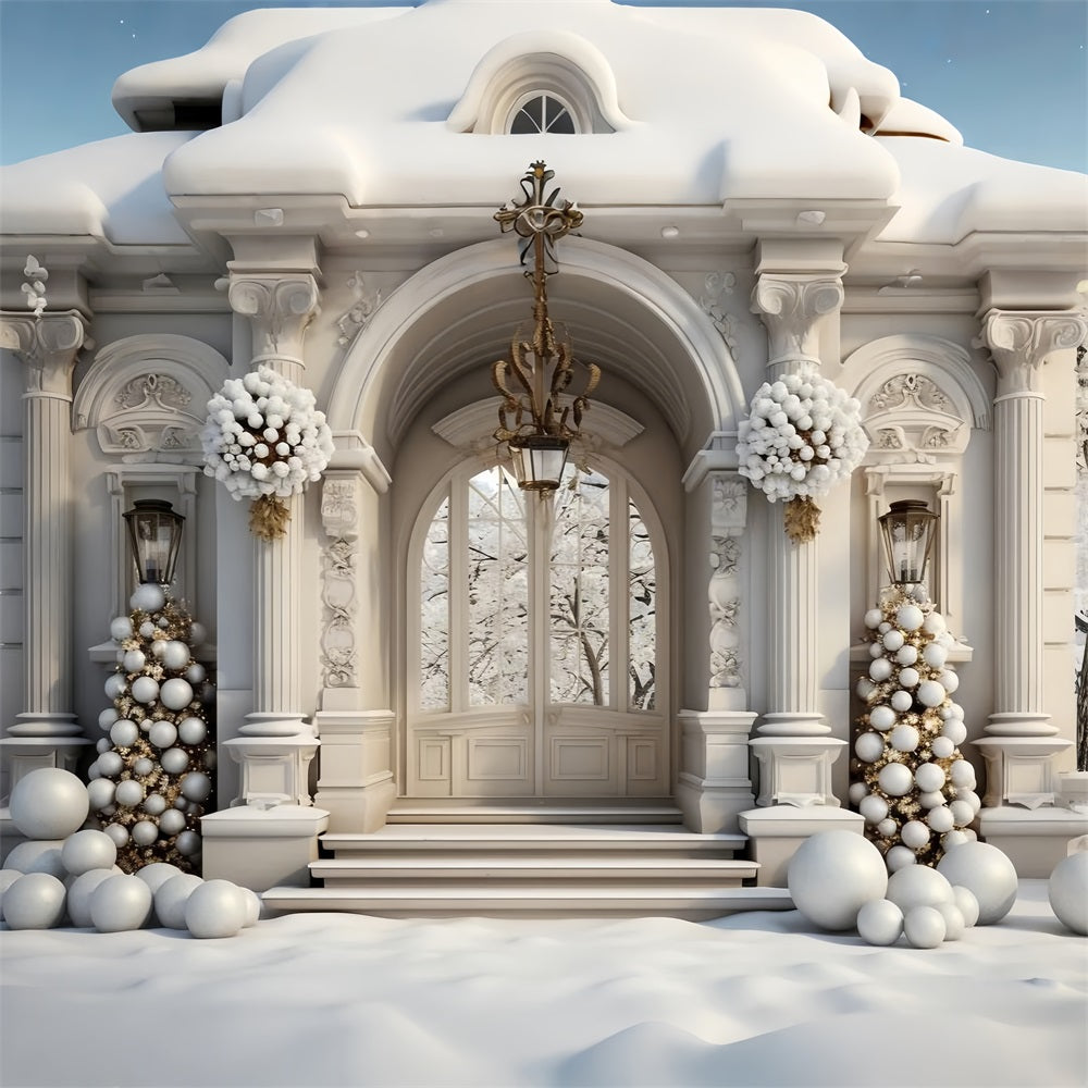 Sfondo Con Palline Di Natale Ornate Per L'Ingresso Del Palazzo D'Inverno BRP9-264