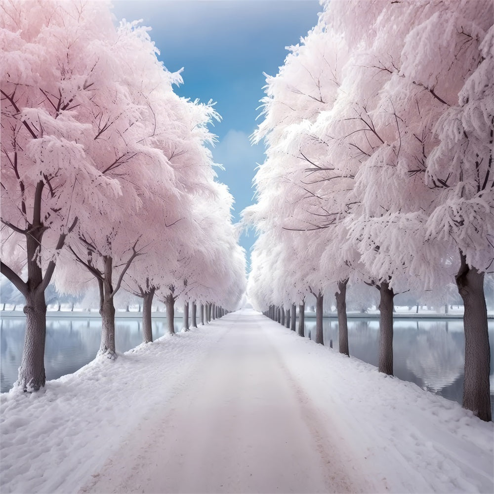 Sfondo Fotografico Sereno Rosa Gelido Percorso Invernale BRP9-277