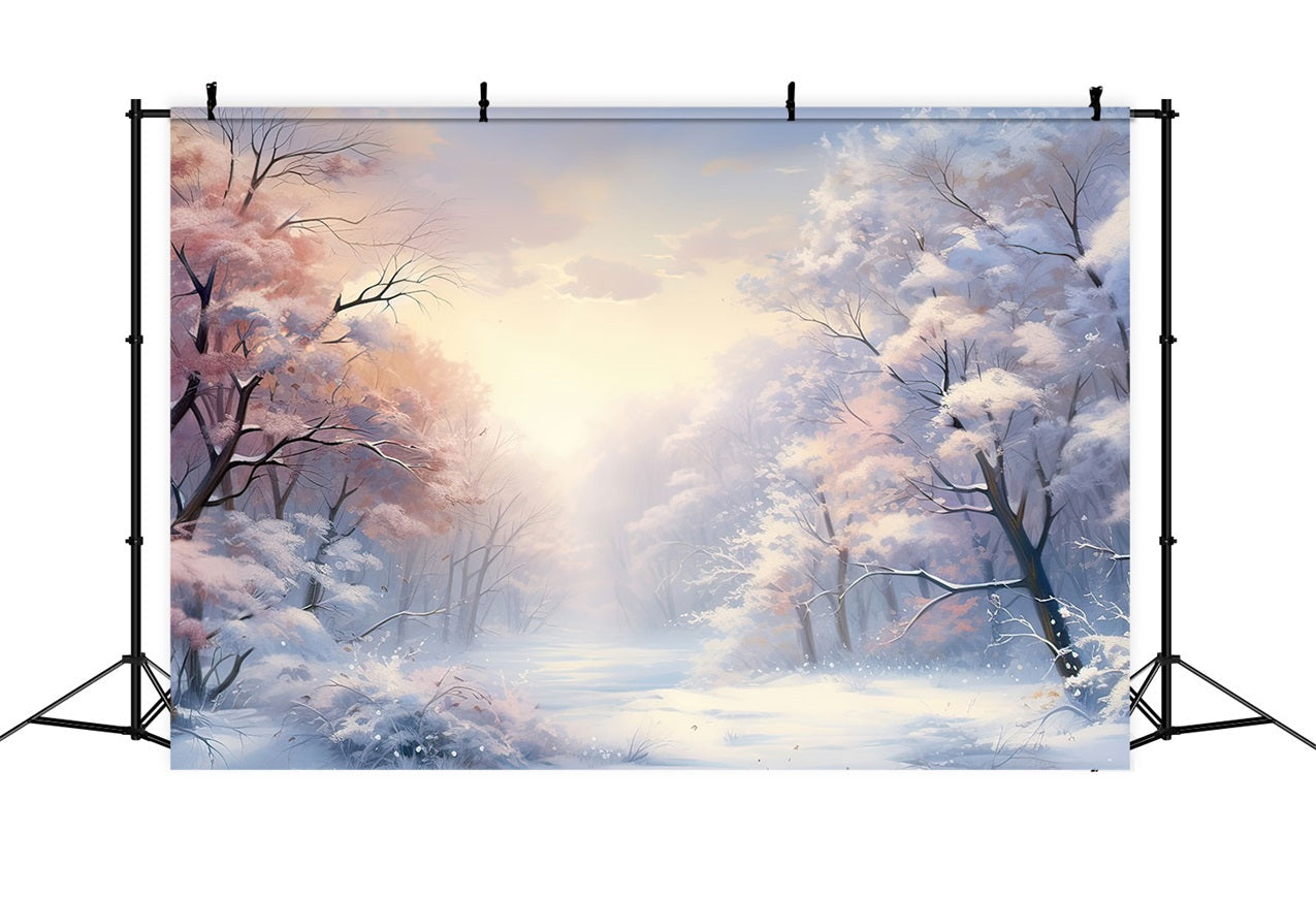 Sfondo Di Morbidi Alberi Pastello Winter Wonderland BRP9-284