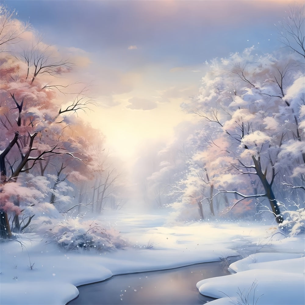 Sfondo Di Morbidi Alberi Pastello Winter Wonderland BRP9-284