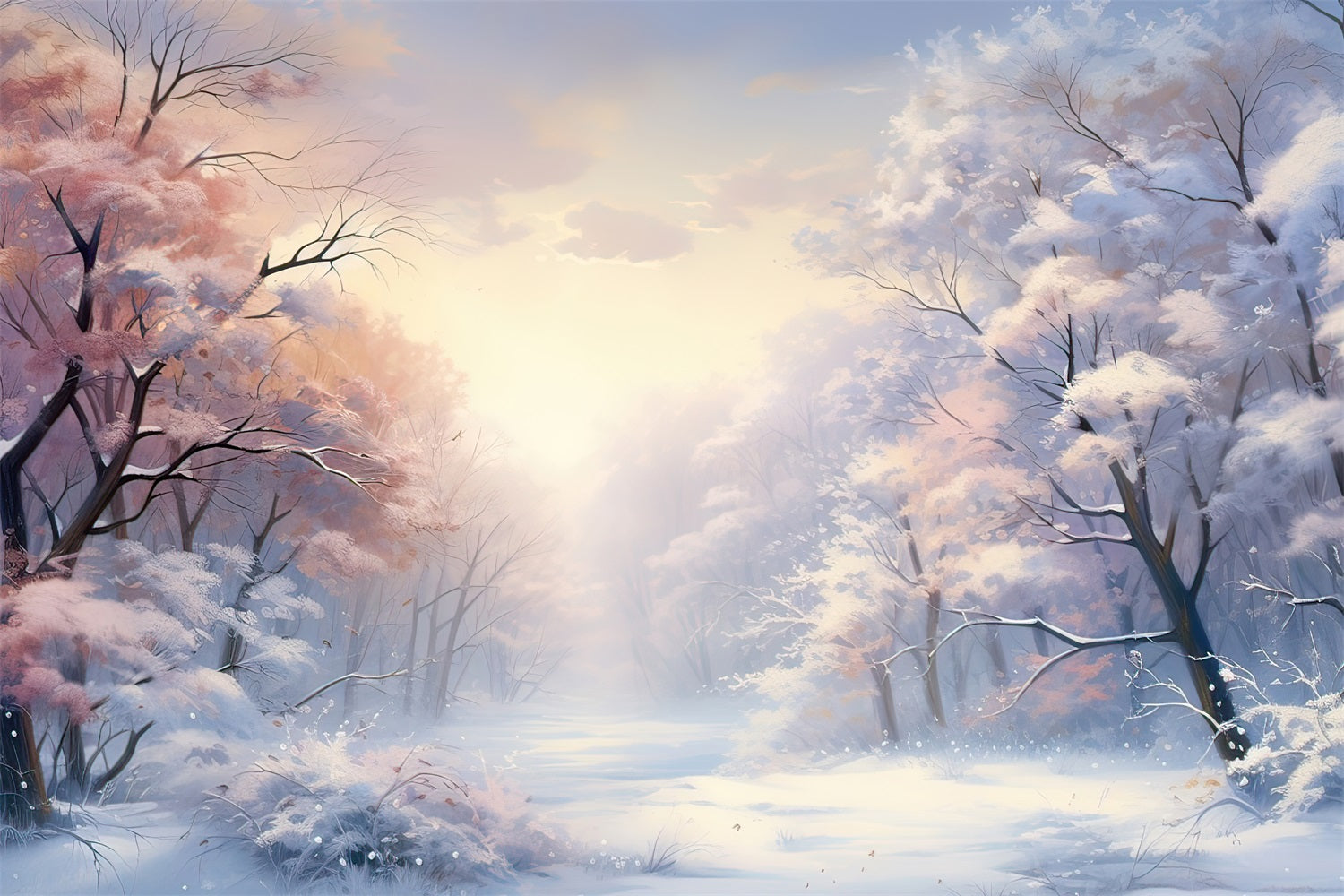 Sfondo Di Morbidi Alberi Pastello Winter Wonderland BRP9-284