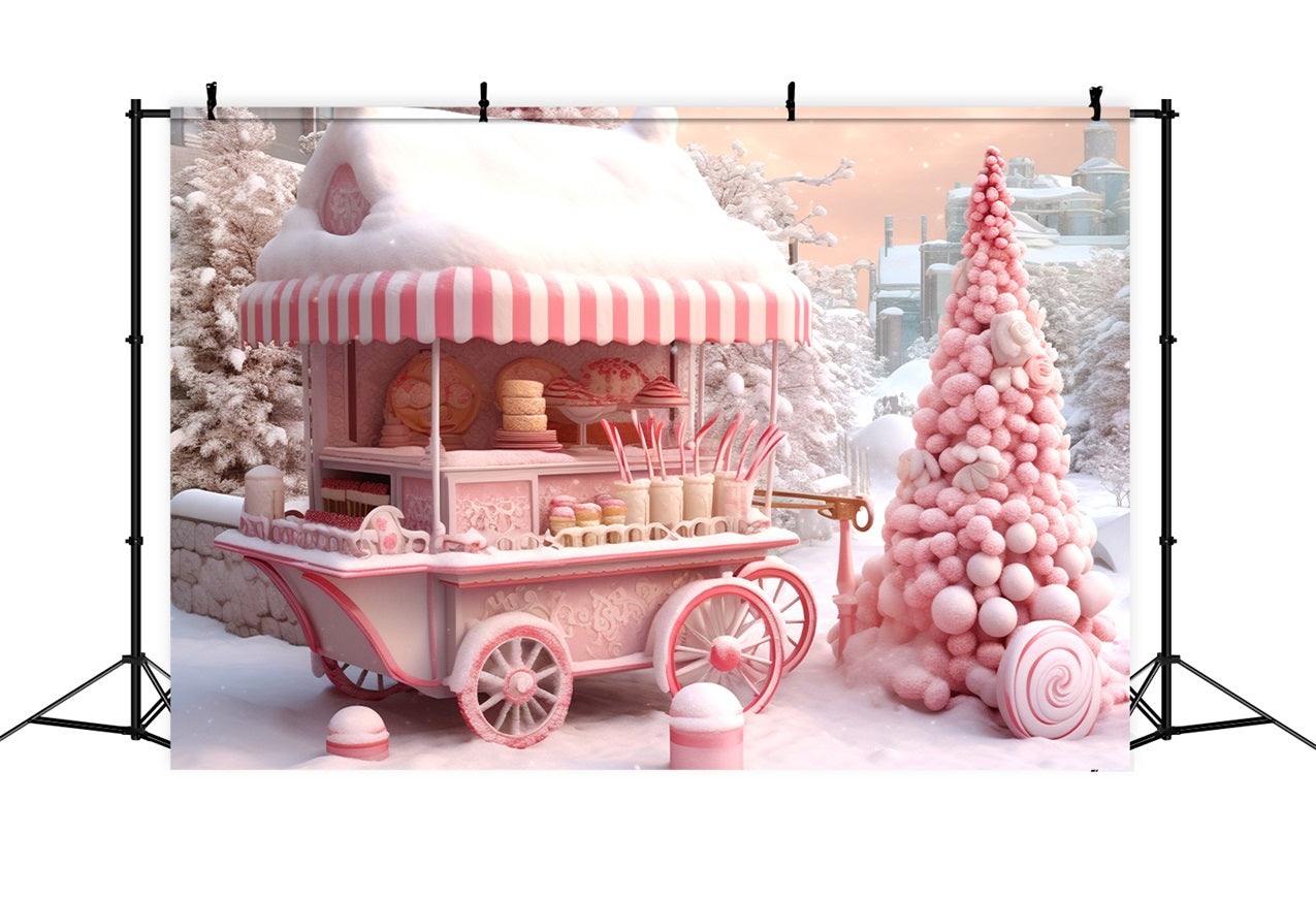 Sfondo Del Paese Delle Meraviglie Gelido Invernale Del Carrello Candyland BRP9-285