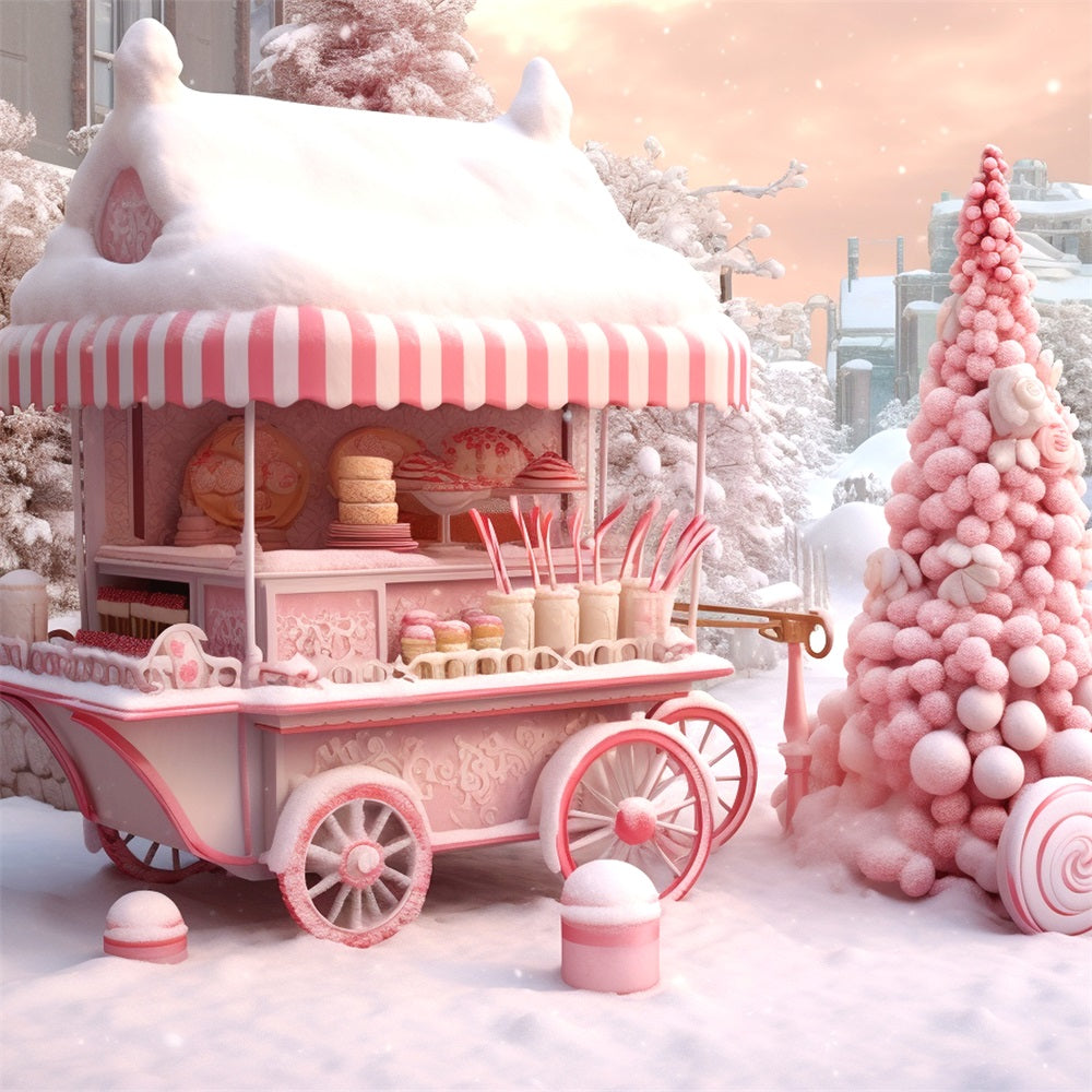 Sfondo Del Paese Delle Meraviglie Gelido Invernale Del Carrello Candyland BRP9-285