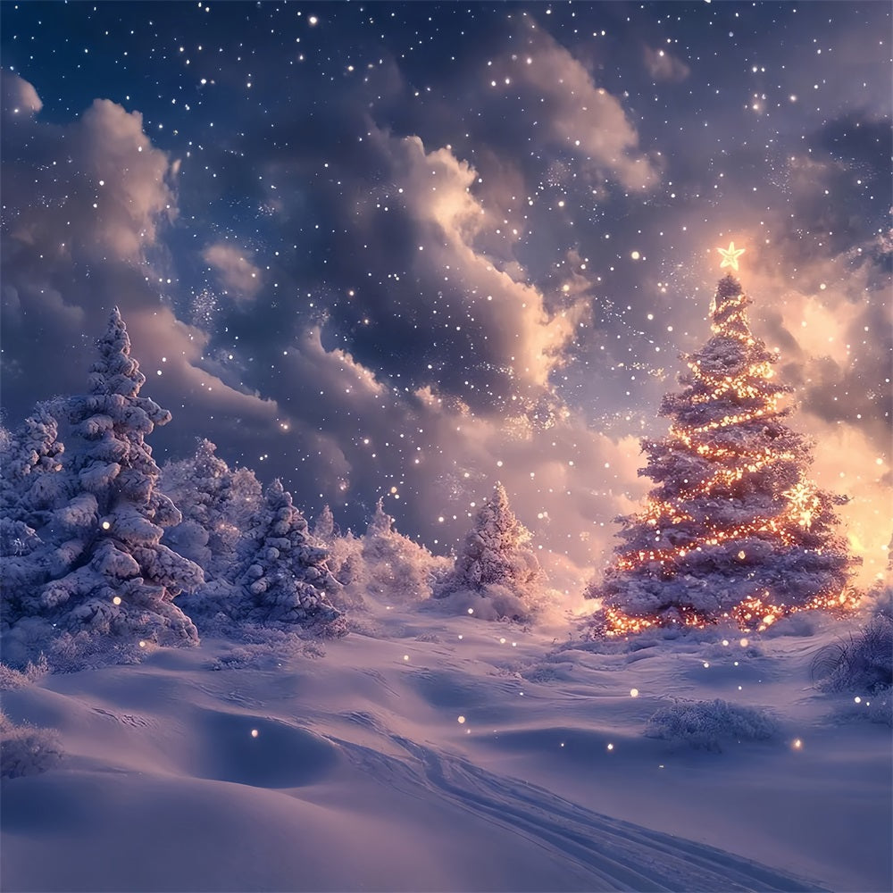 Radiante Albero Invernale Paesaggio Innevato Sfondo BRP9-308