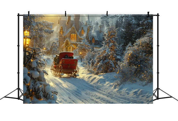 Sfondo Del Paese Delle Meraviglie Innevato Dell'Abete Della Foresta Accogliente BRP9-310