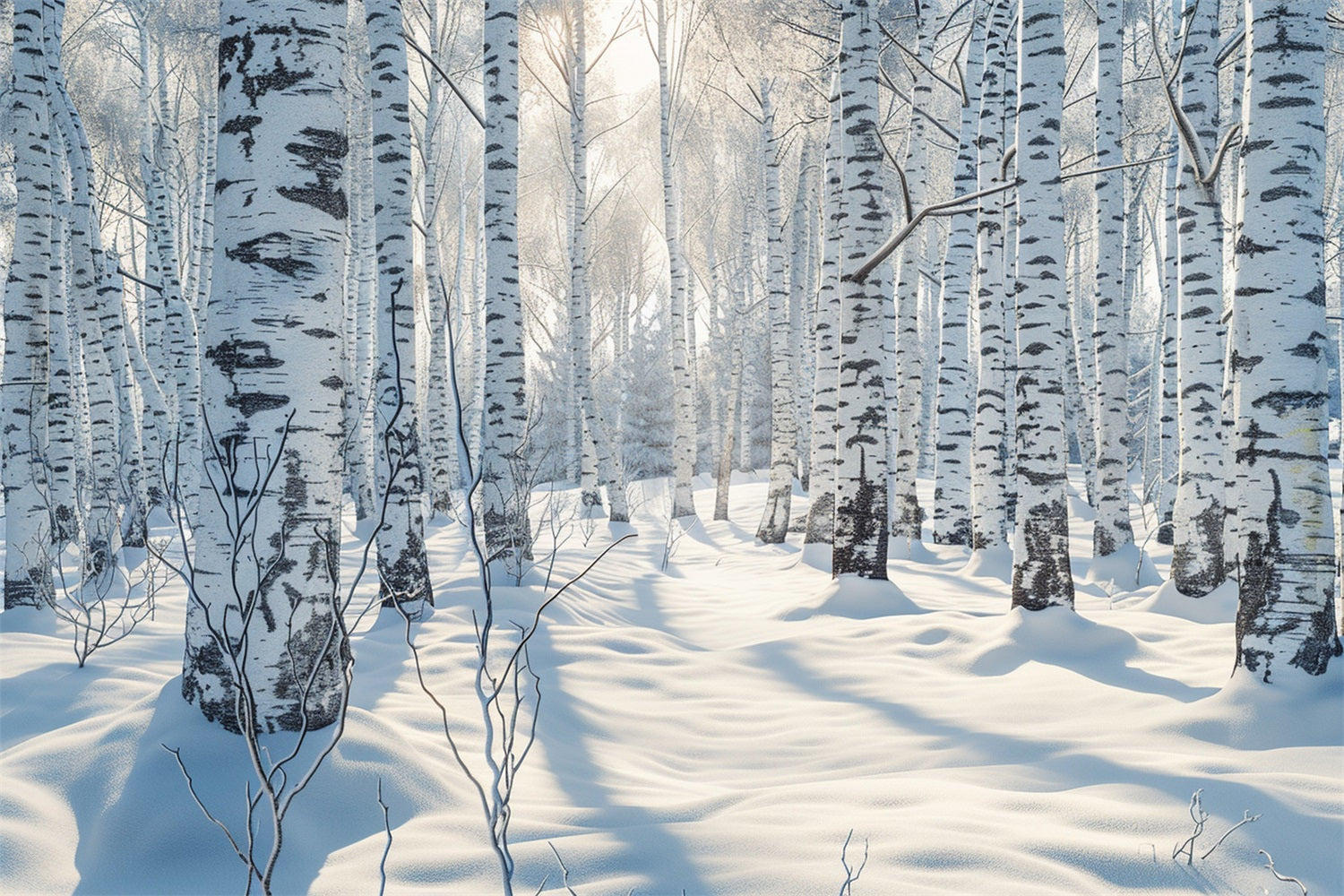 Sfondo Del Paesaggio Innevato Della Foresta Del Paese Delle Meraviglie Invernali BRP9-320
