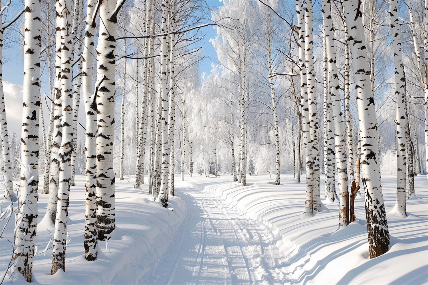 Sentiero Innevato Attraverso Lo Sfondo Della Foresta Invernale BRP9-321