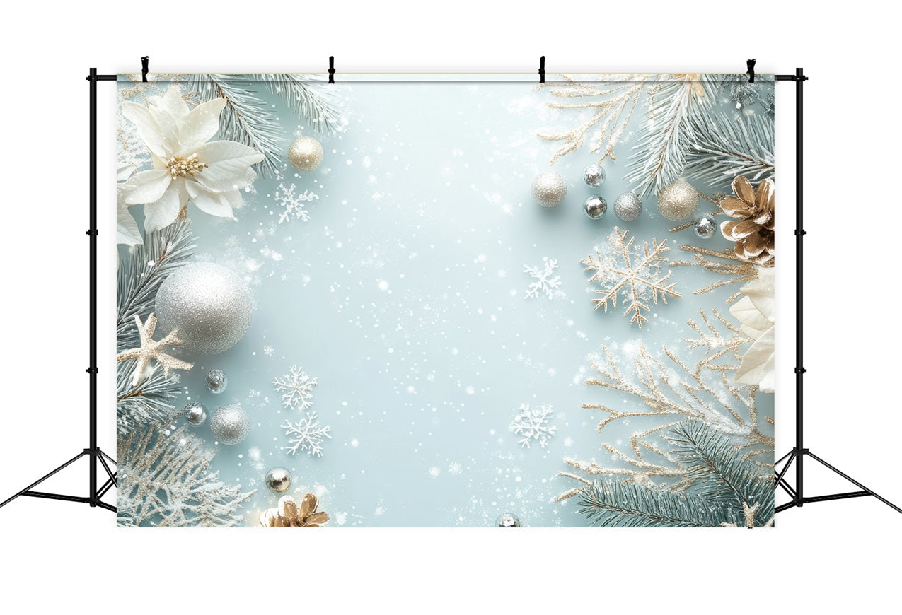 Sfondo Di Decorazioni Natalizie Con Alberi Innevati Invernali BRP9-341