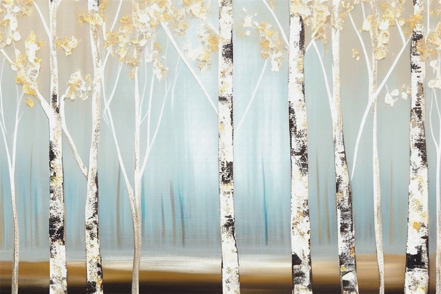 Sfondo Di Foschia Leggera Della Foresta Di Betulle Invernali Serene BRP9-342