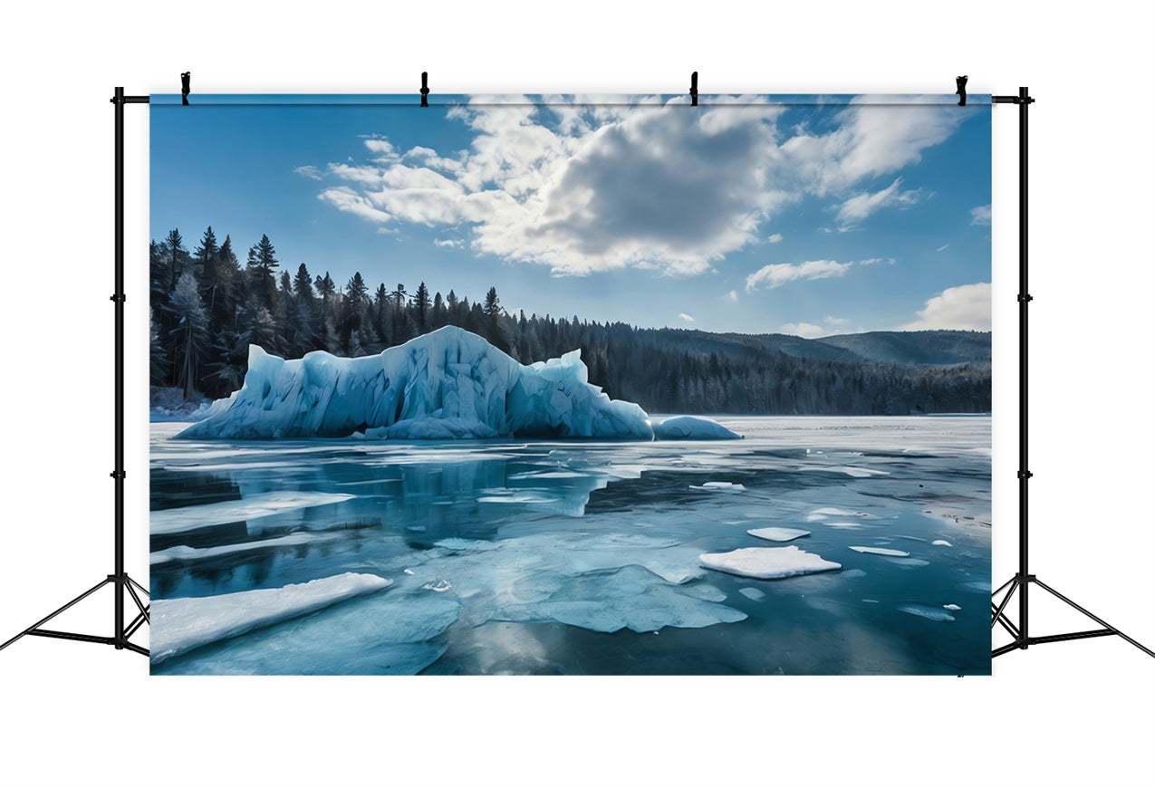 Sfondo Di Acque Cristalline Del Paesaggio Ghiacciato Invernale BRP9-355