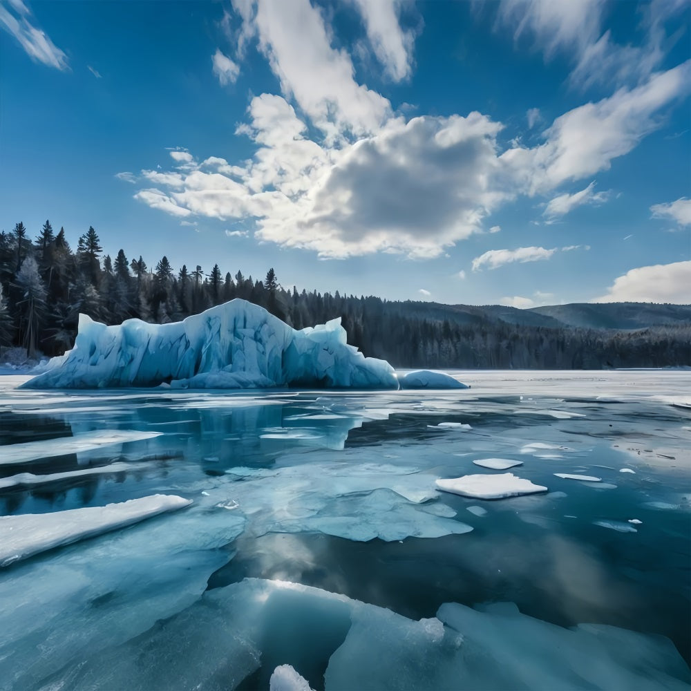 Sfondo Di Acque Cristalline Del Paesaggio Ghiacciato Invernale BRP9-355