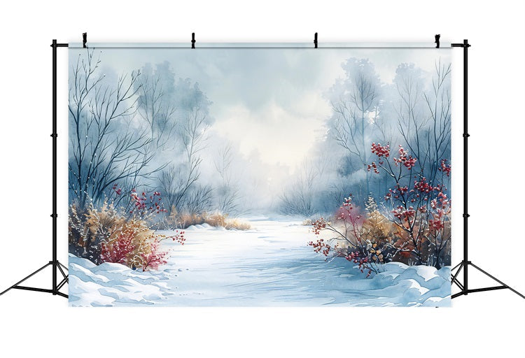 Sfondo Di Cespugli Di Bacche Ghiacciate Winter Wonderland BRP9-357