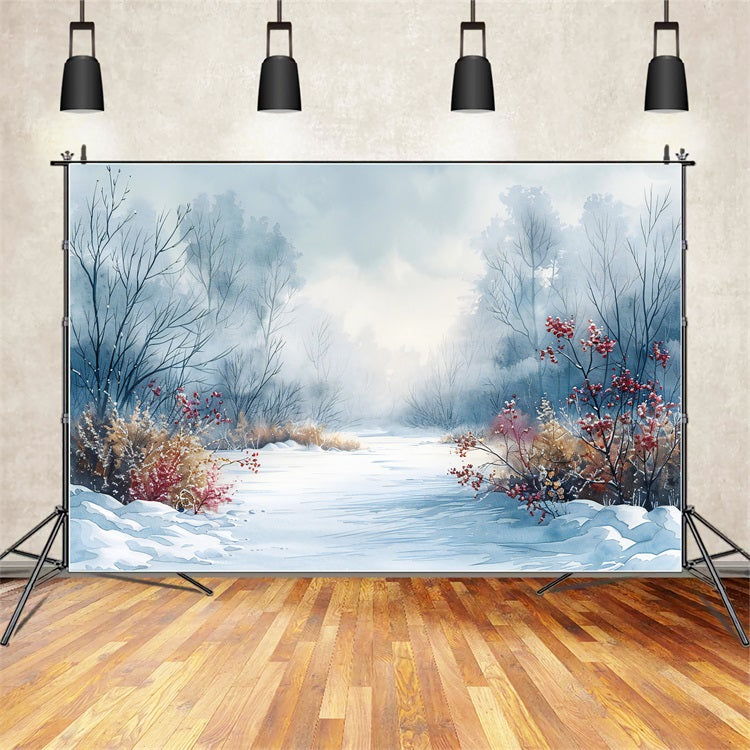 Sfondo Di Cespugli Di Bacche Ghiacciate Winter Wonderland BRP9-357