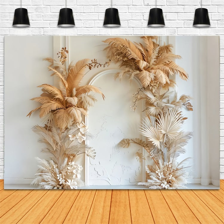 Sfondo Di Matrimonio Floreale Essiccato Ispirato Al Boho Di Lusso BRP9-372