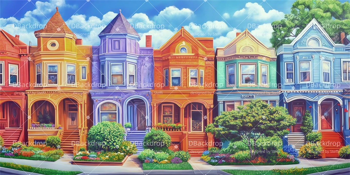 Fondale Per Cinema Fondale Per Teatro Comunitario Fondale Per Case A Schiera CSH510-T58