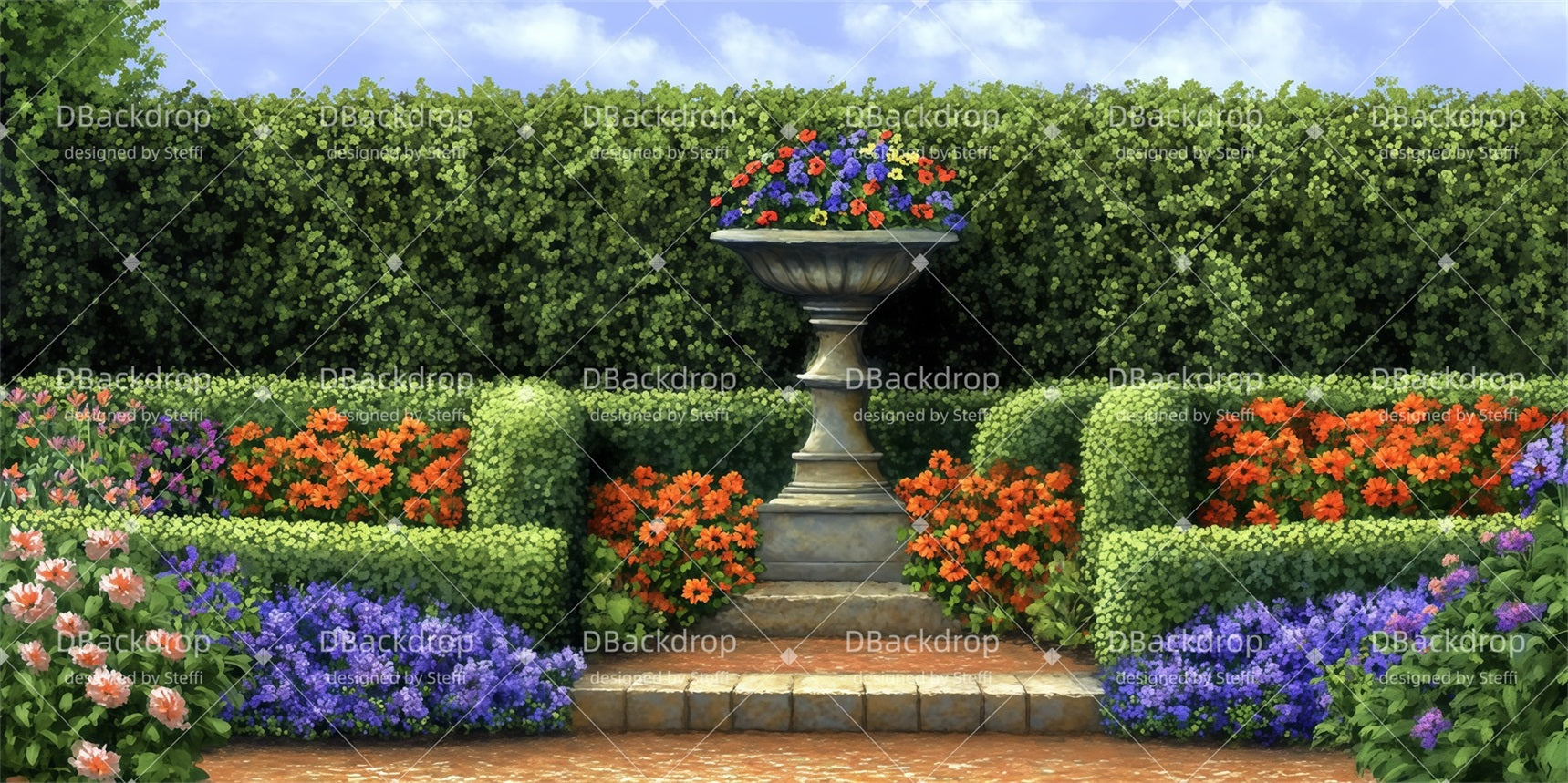 Fondali Per Spettacoli Castle Garden School Play Backgrounds CSH510-T89