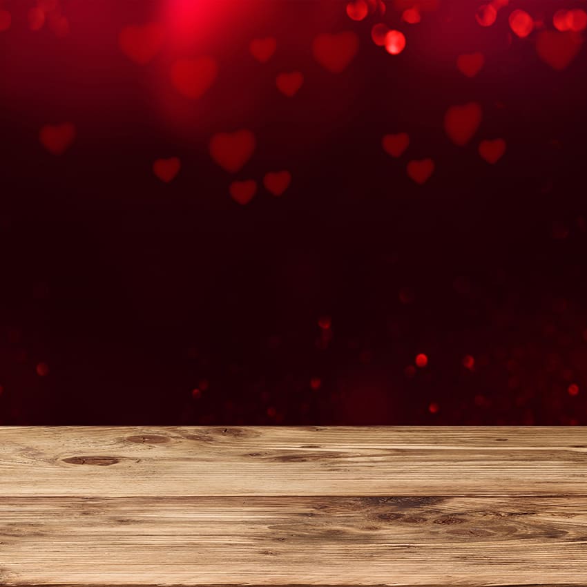 Fondale In Legno Con Cuore Rosso D'Amore Per San Valentino D1038