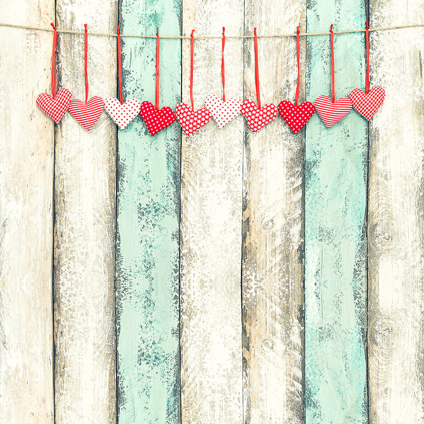 Sfondo Di San Valentino In Legno Vintage Con Cuore D'Amore D1039