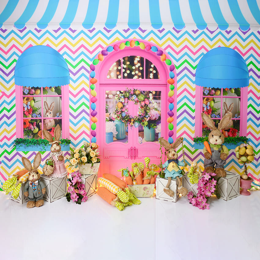 Sfondo Colorato Per Fotografia Coniglietto Del Negozio Di Pasqua D1076
