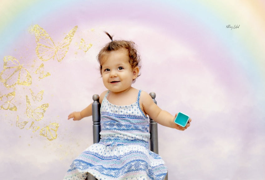 Sfondo Con Nuvole Arcobaleno Rosa Per Fotografia D810