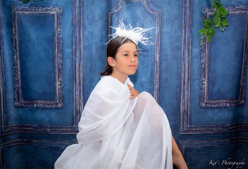 Sfondo Da Parete Retro Blu Intenso Per Photo Booth D811