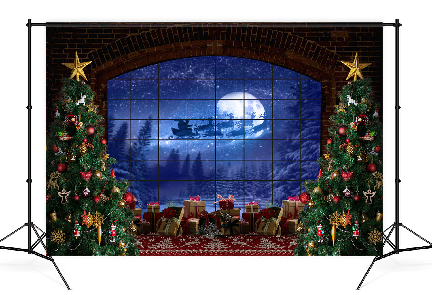 Sfondo Fotografico Per Regali Con Finestra Dell'Albero Di Natale D822