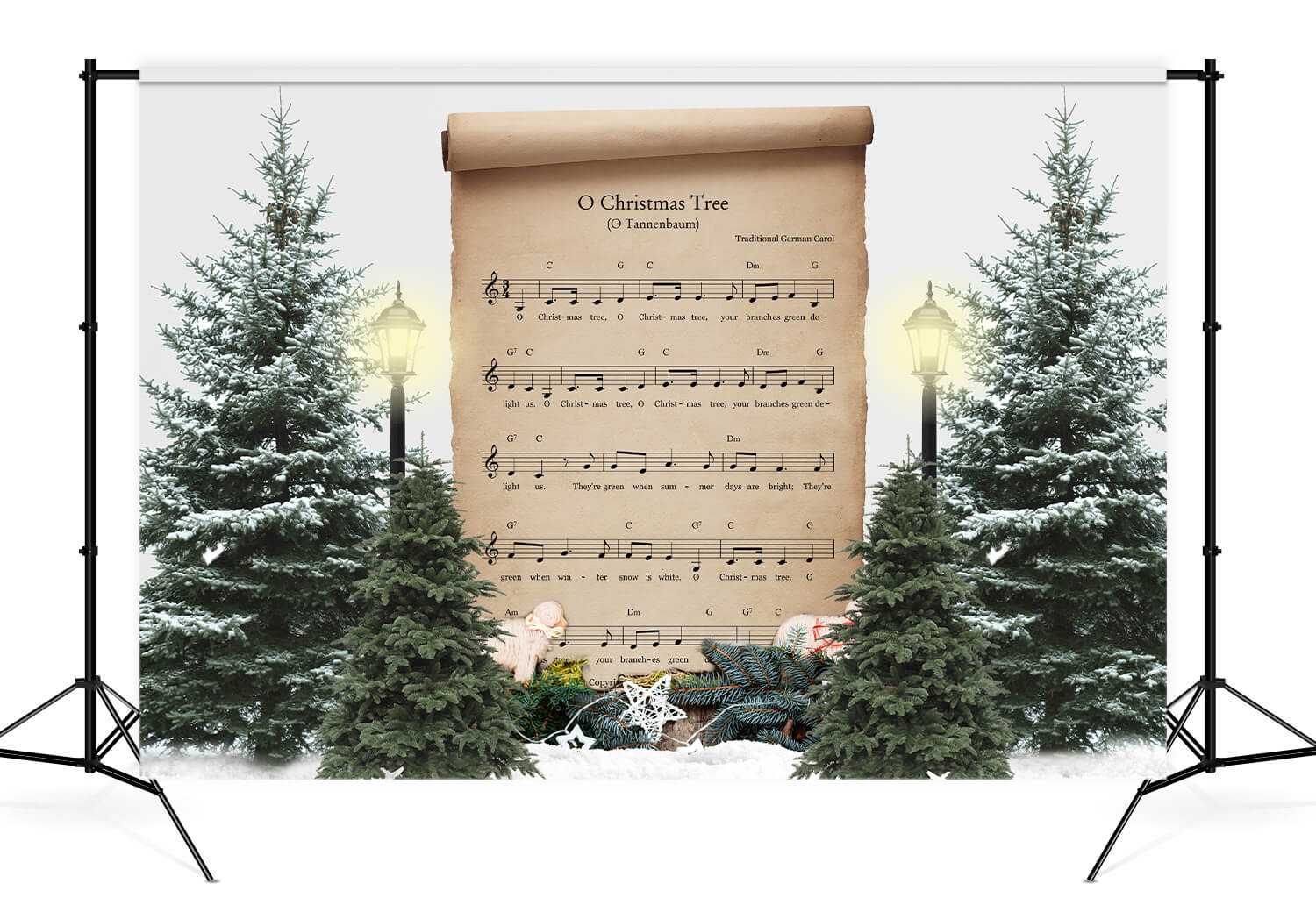Sfondo Fotografico Invernale Con Canzoni Di Natale D870
