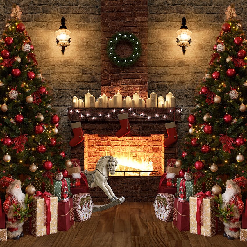 Regali Di Natale Camino Sfondo Fotografico Albero Di Natale D920