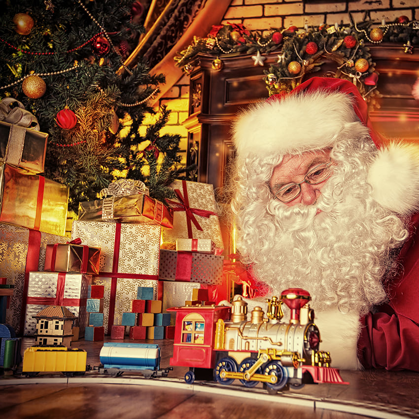 Sfondo Natalizio Del Trenino Di Babbo Natale D987