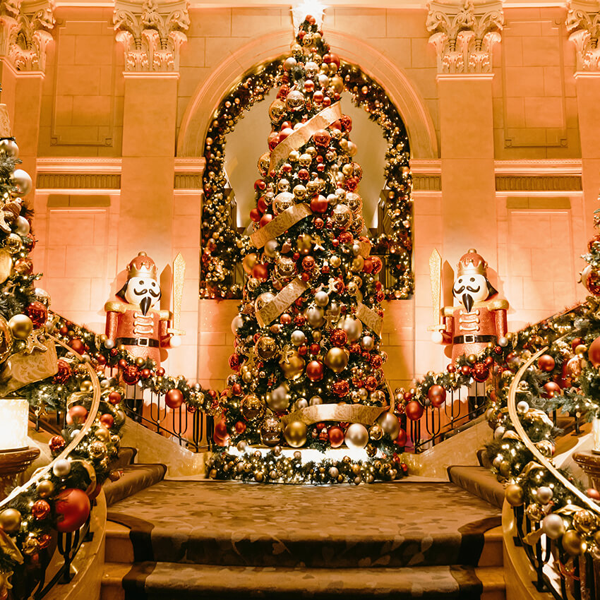 Sfondo Decorativo Albero Di Natale Schiaccianoci D996