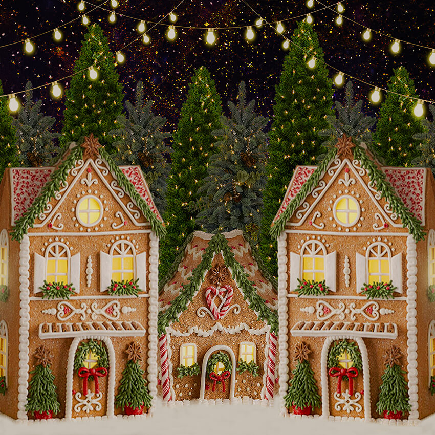 Sfondo Dell'Albero Di Natale Della Casa Di Marzapane D998