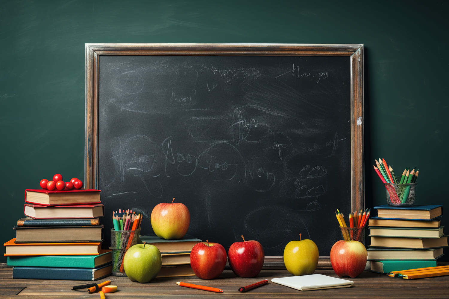 Ritorno A Scuola Lavagna Libri Sfondo DBD7-28