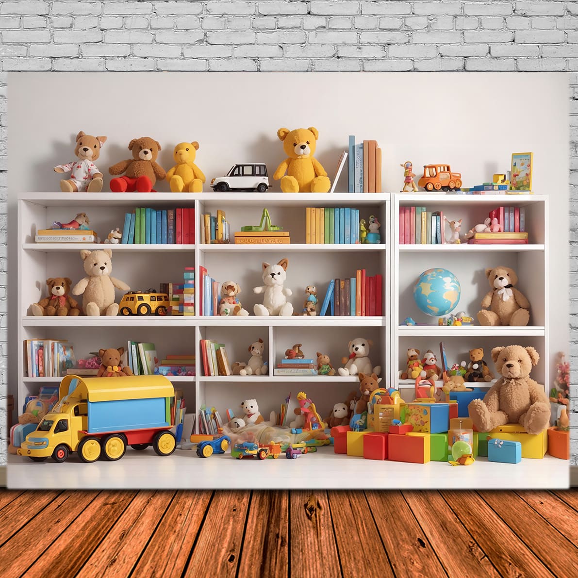 Scaffale Libri Giocattoli Ritorno A Scuola Sfondo DBD7-51