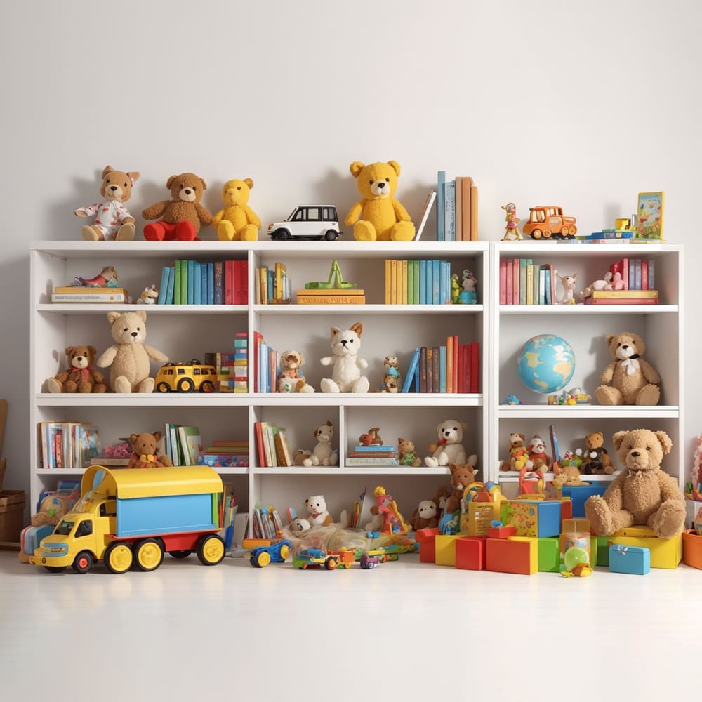 Scaffale Libri Giocattoli Ritorno A Scuola Sfondo DBD7-51