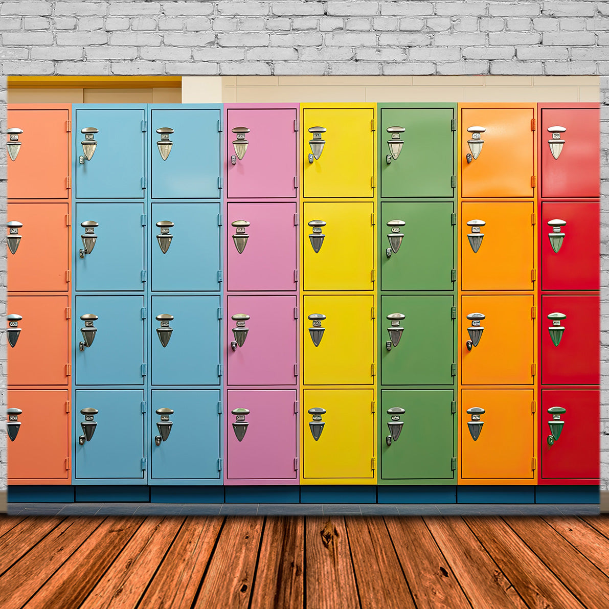 Ritorno A Scuola Sfondo Colorato Con Armadietti DBD7-65