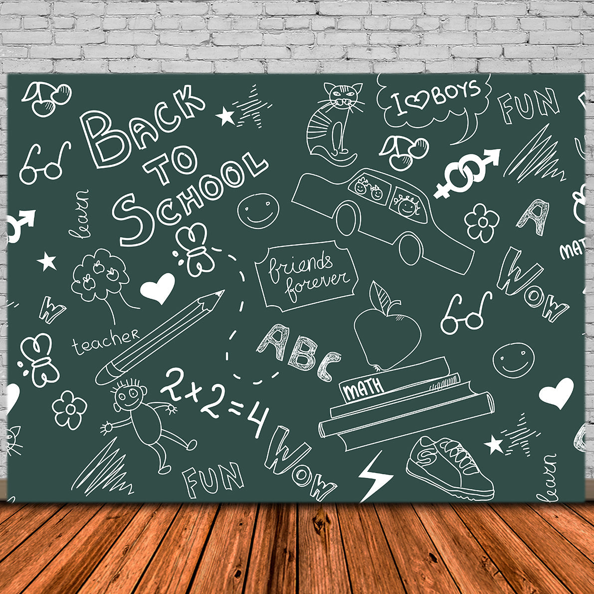 Ritorno A Scuola Sfondo Con Scarabocchi In Gesso DBD7-75